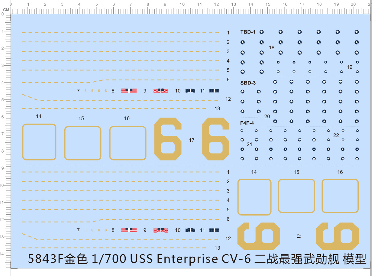 Model Kit Uss Enterprise - 1/700 Scale USS Enterprise CV-6 Model