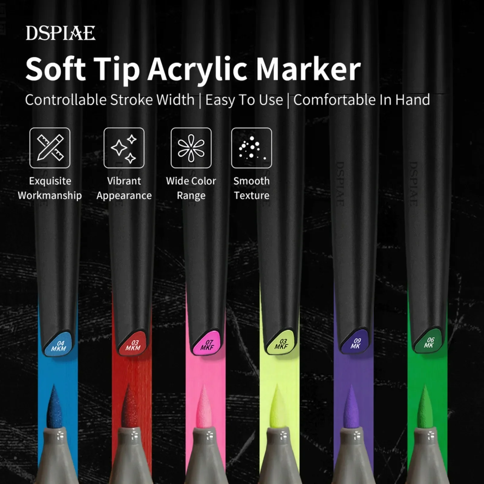 DSPIAE Soft Tip Water-based Ma - огляд і ціна Metallic Paint Set