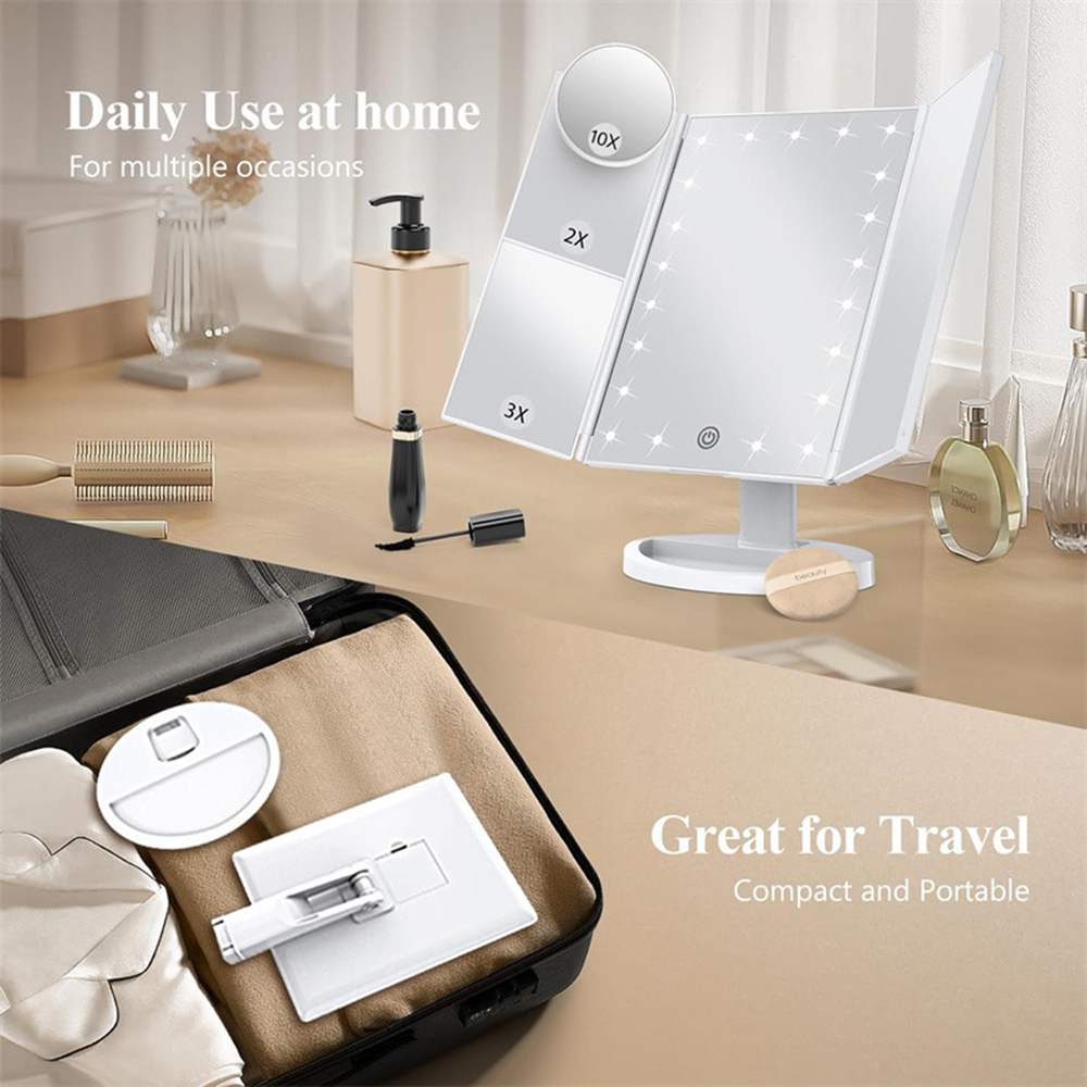 Bathroom Folding Makeup Mirror - огляд і ціна Magnifier With Light